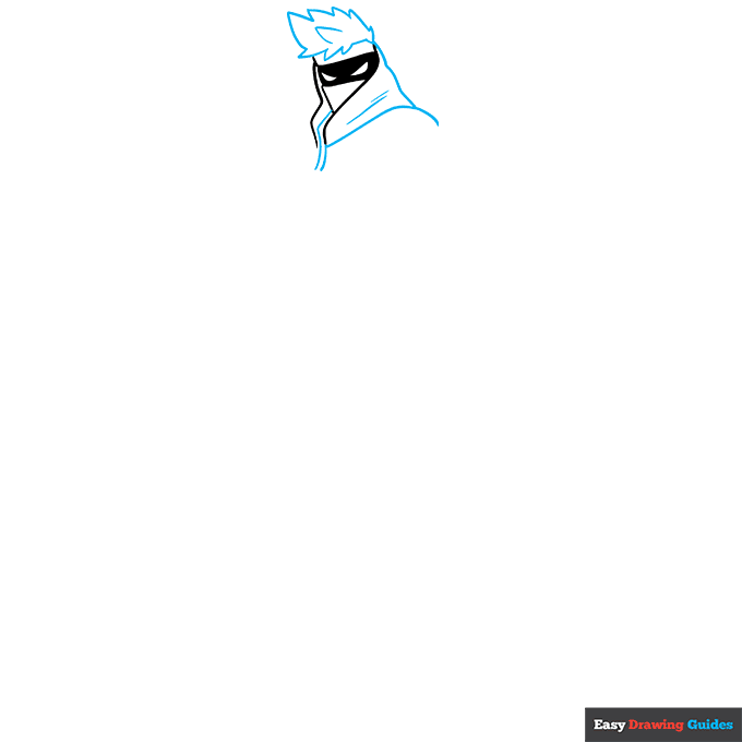 Ninja from Fortnite step-by-step drawing tutorial: step 2