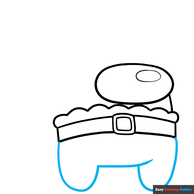 Among Us Santa step-by-step drawing tutorial: step 4