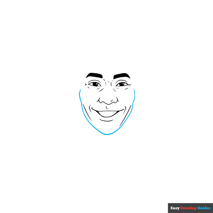 Pelé step-by-step drawing tutorial: step 5