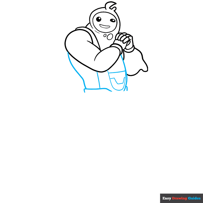 Rippley from Fortnite step-by-step drawing tutorial: step 5