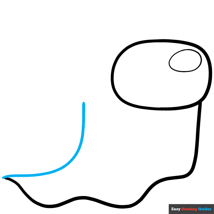 Among Us Ghost step-by-step drawing tutorial: step 6