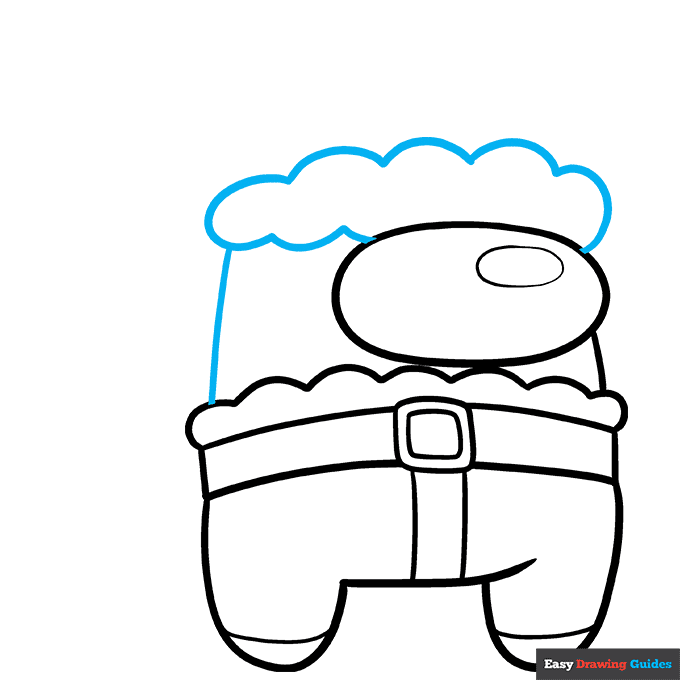 Among Us Santa step-by-step drawing tutorial: step 6