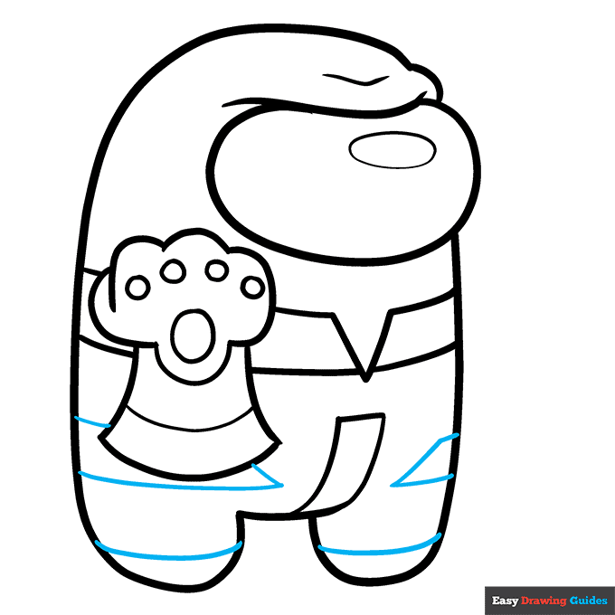 Among Us Thanos Imposter step-by-step drawing tutorial: step 6