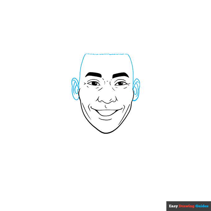 Pelé step-by-step drawing tutorial: step 6