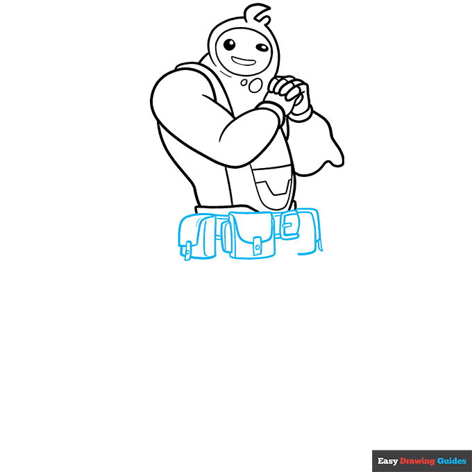 Rippley from Fortnite step-by-step drawing tutorial: step 6