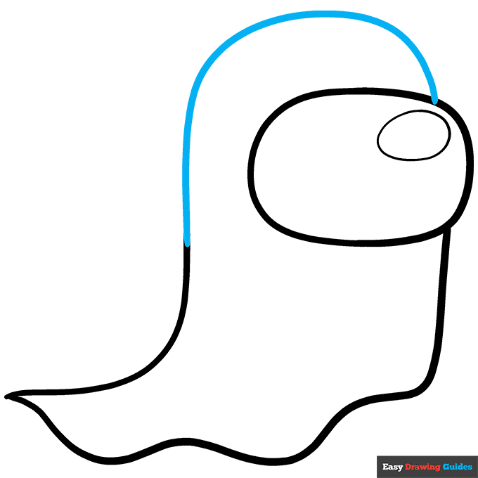 Among Us Ghost step-by-step drawing tutorial: step 7