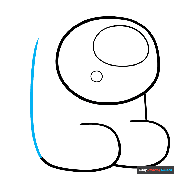 Among Us Mini step-by-step drawing tutorial: step 7