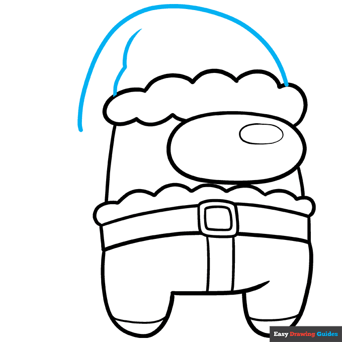 Among Us Santa step-by-step drawing tutorial: step 7