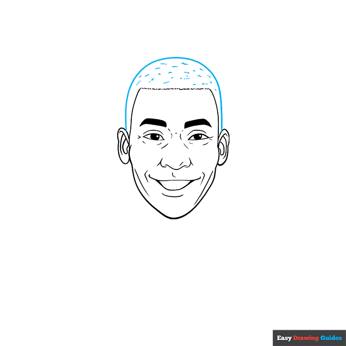 Pelé step-by-step drawing tutorial: step 7