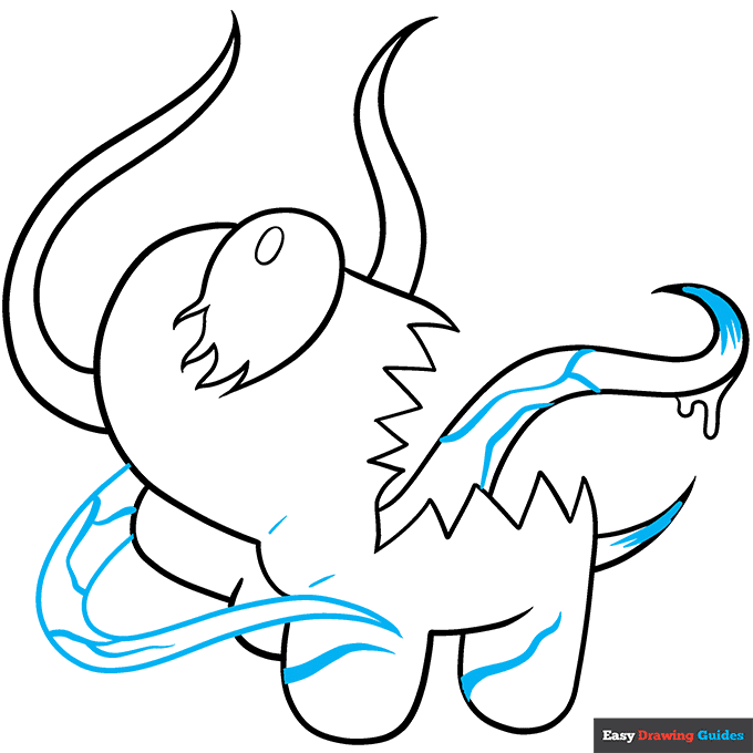 Among Us Carnage Imposter step-by-step drawing tutorial: step 8