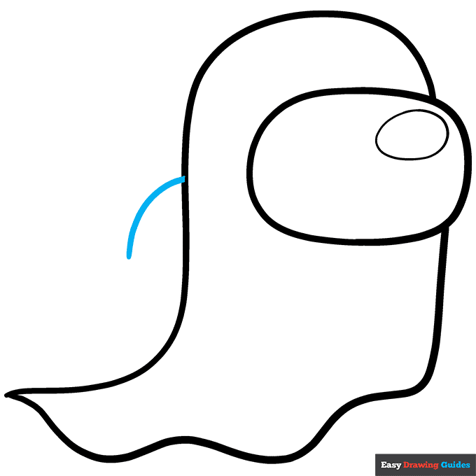 Among Us Ghost step-by-step drawing tutorial: step 8