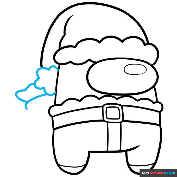 Among Us Santa step-by-step drawing tutorial: step 8