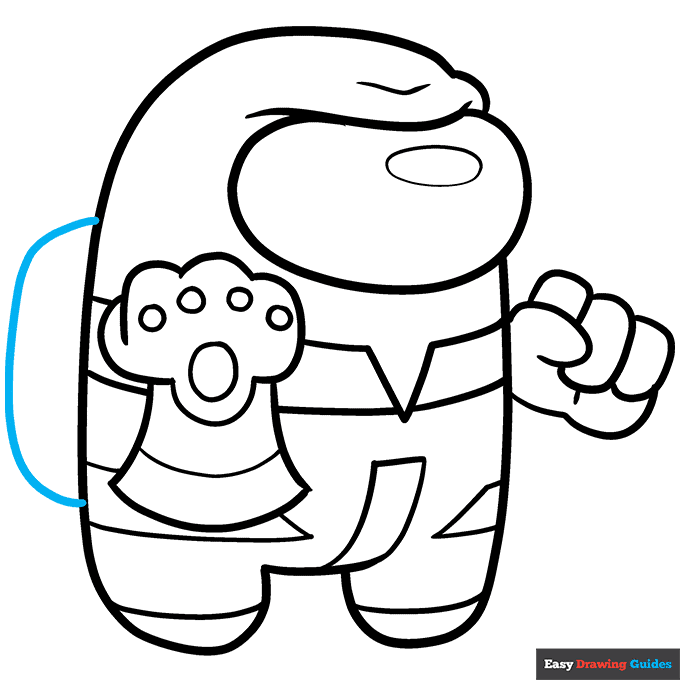 Among Us Thanos Imposter step-by-step drawing tutorial: step 8