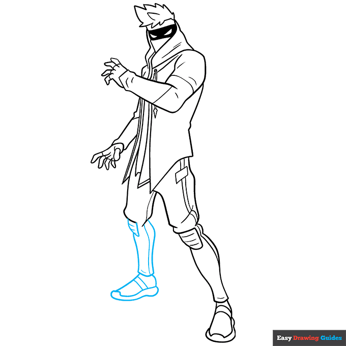 Ninja from Fortnite step-by-step drawing tutorial: step 8