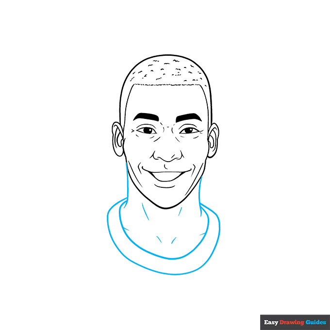 Pelé step-by-step drawing tutorial: step 8