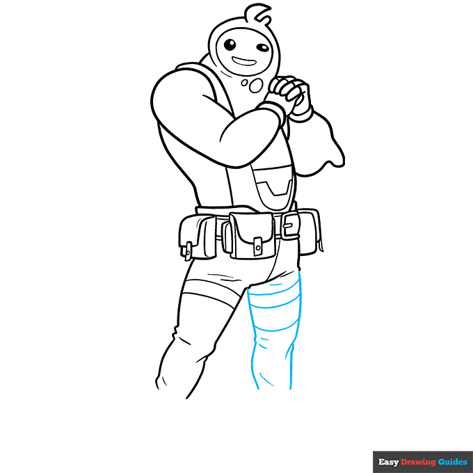 Rippley from Fortnite step-by-step drawing tutorial: step 8