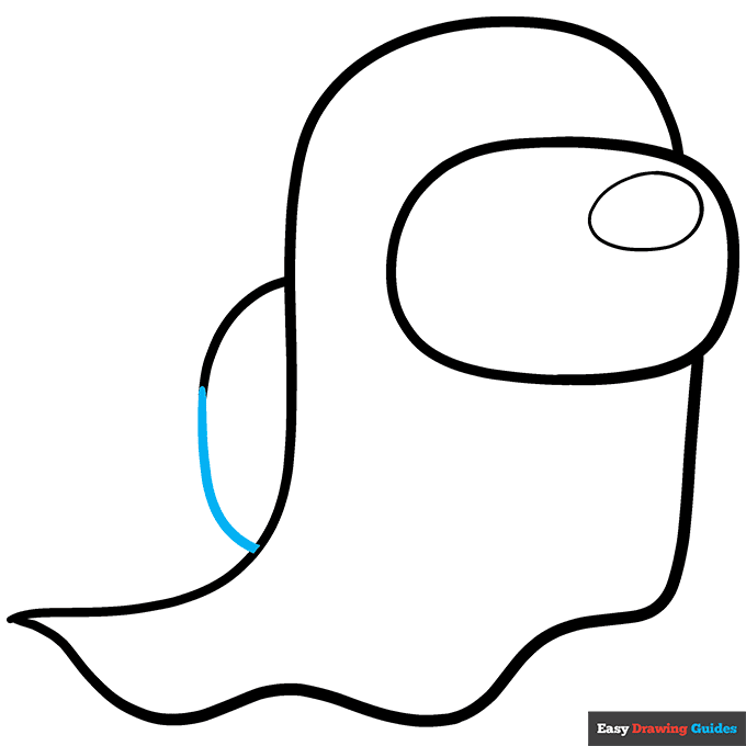 Among Us Ghost step-by-step drawing tutorial: step 9