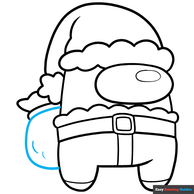 Among Us Santa step-by-step drawing tutorial: step 9