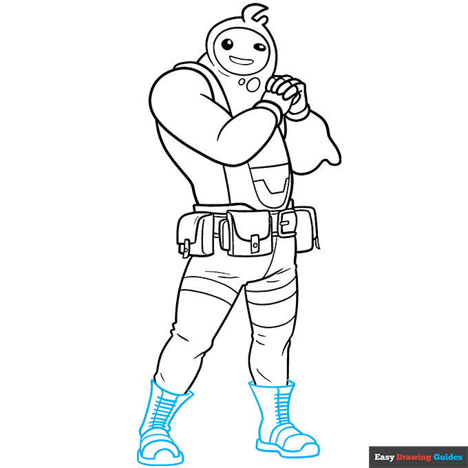 Rippley from Fortnite step-by-step drawing tutorial: step 9