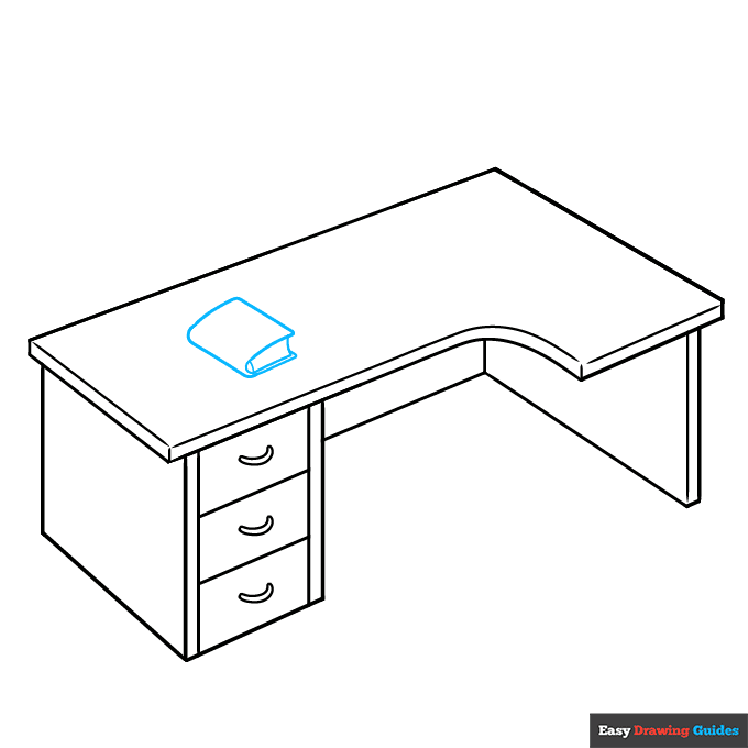Desk step-by-step drawing tutorial: step 5