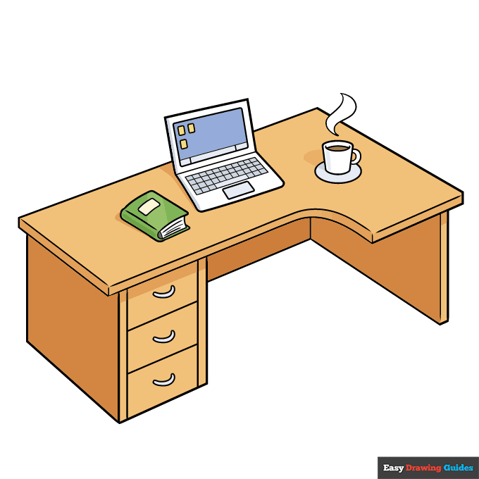 Desk step-by-step drawing tutorial: step 11
