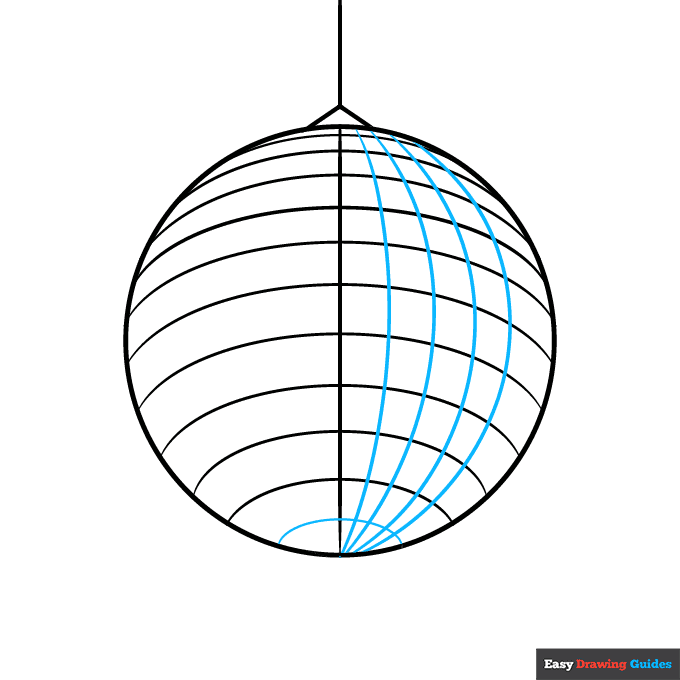 Disco Ball step-by-step drawing tutorial: step 5
