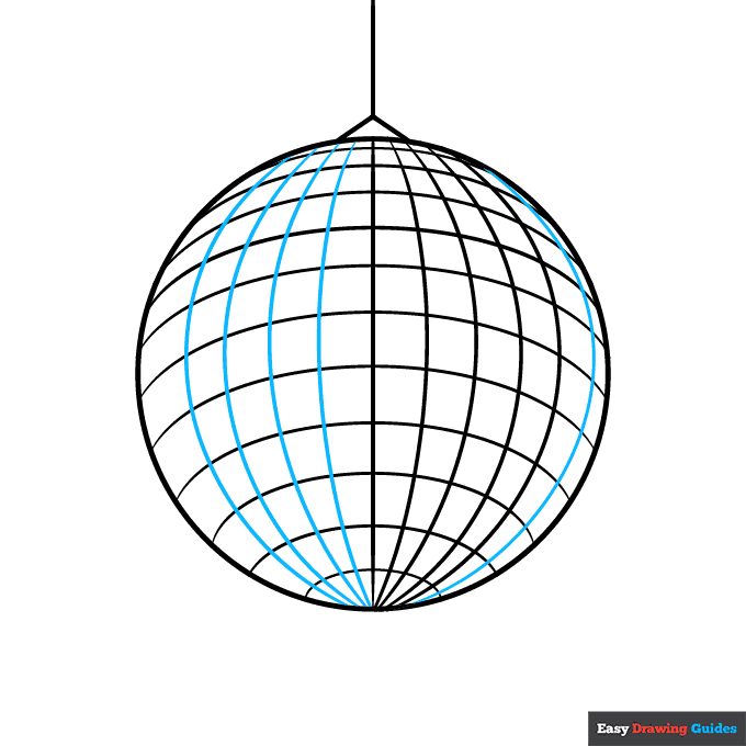 Disco Ball step-by-step drawing tutorial: step 6