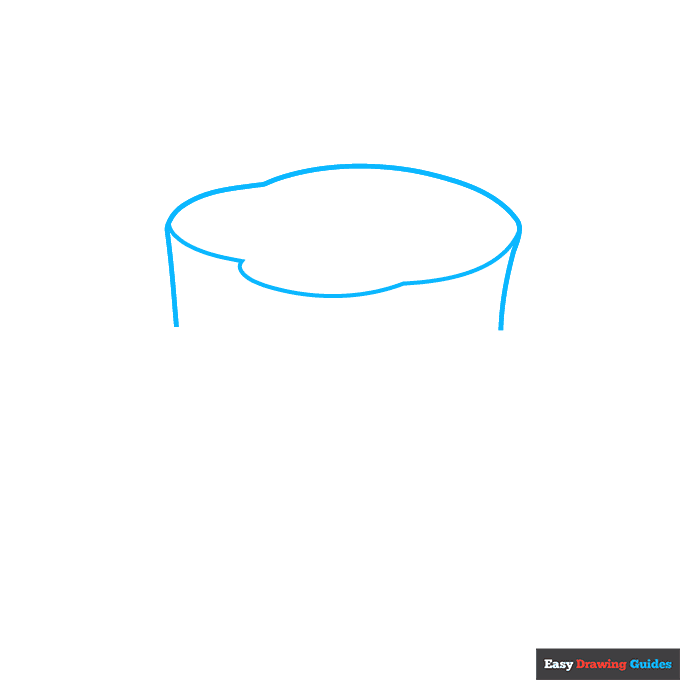 Easy Tree Stump step-by-step drawing tutorial: step 1