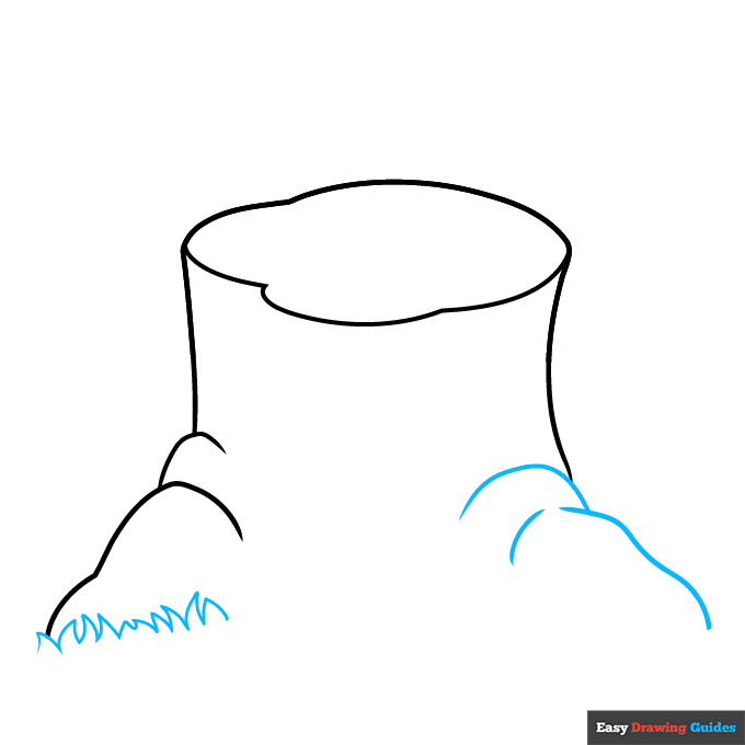 Easy Tree Stump step-by-step drawing tutorial: step 3
