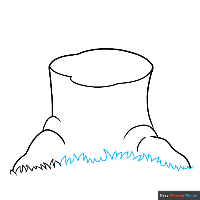 Easy Tree Stump step-by-step drawing tutorial: step 4