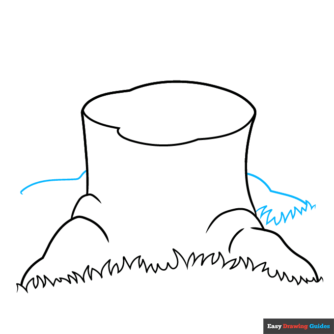 Easy Tree Stump step-by-step drawing tutorial: step 5