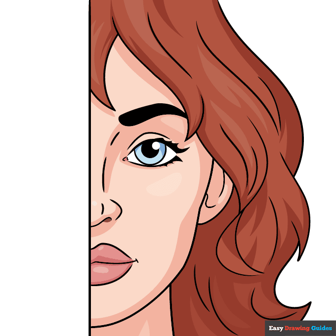 Half Face step-by-step drawing tutorial: step 11