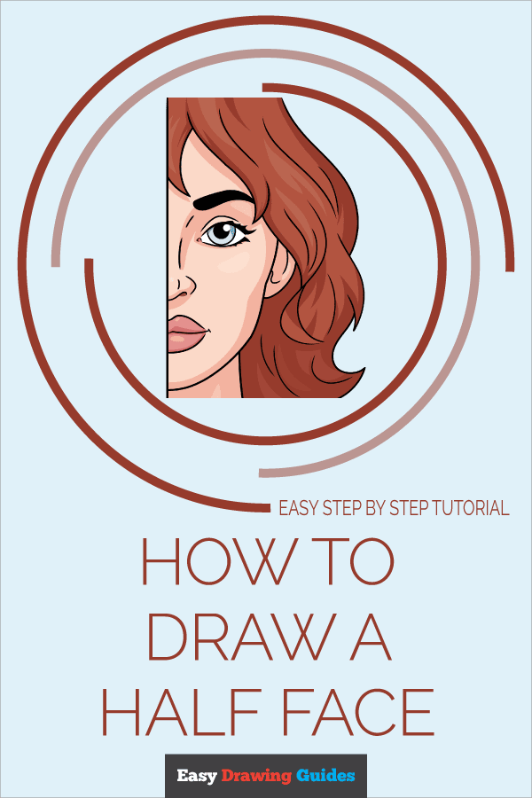 How to Draw a Half Face Pinterest Image
