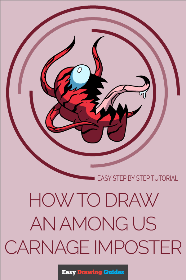 How to Draw an Among Us Carnage Imposter Pinterest Image