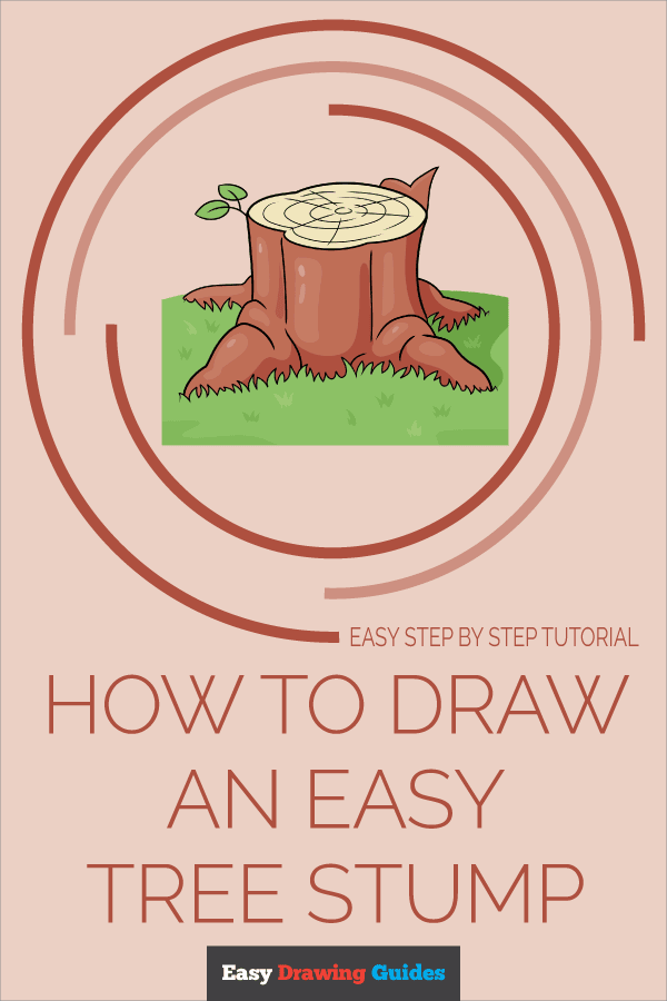 How to Draw a Tree Stump Pinterest Image