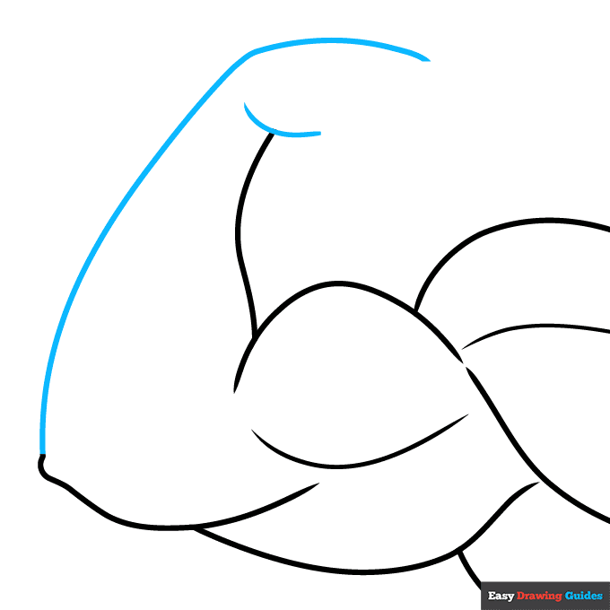 Muscular Arm step-by-step drawing tutorial: step 5