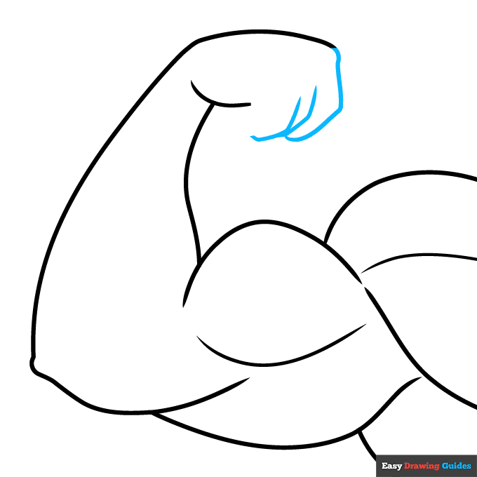 Muscular Arm step-by-step drawing tutorial: step 6