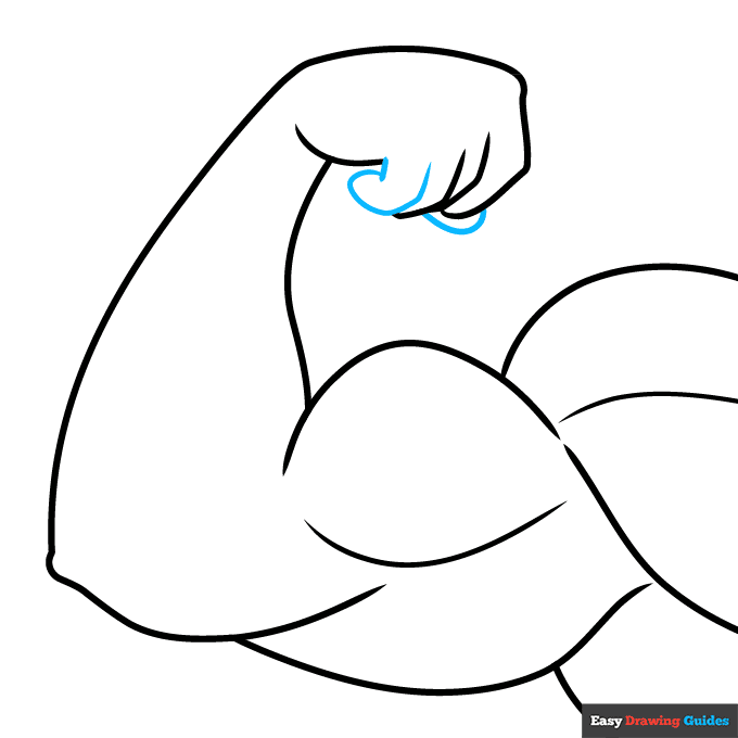Muscular Arm step-by-step drawing tutorial: step 7