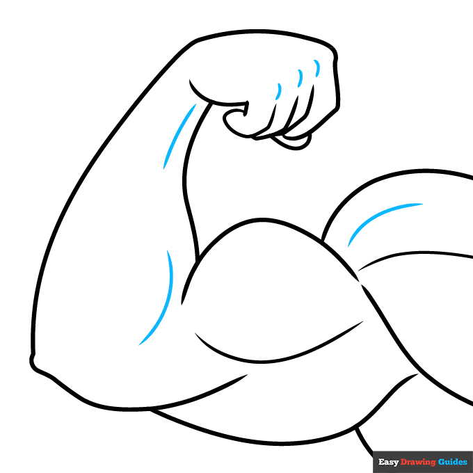 Muscular Arm step-by-step drawing tutorial: step 8