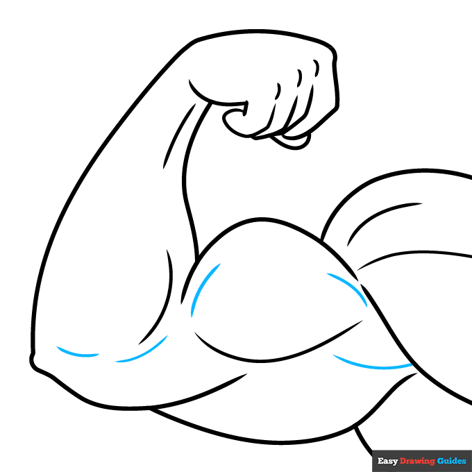 Muscular Arm step-by-step drawing tutorial: step 9