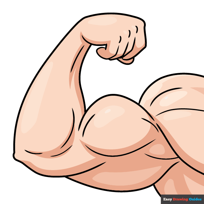 Muscular Arm step-by-step drawing tutorial: step 11