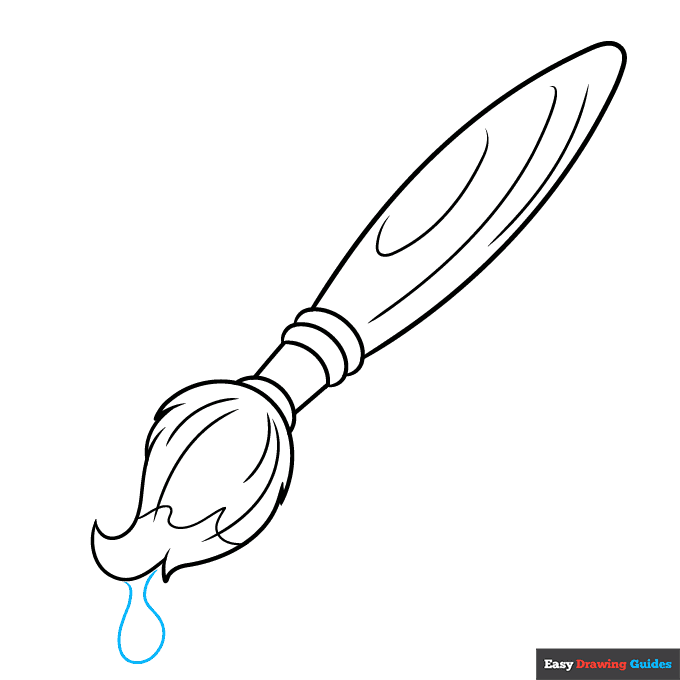 Paintbrush step-by-step drawing tutorial: step 9