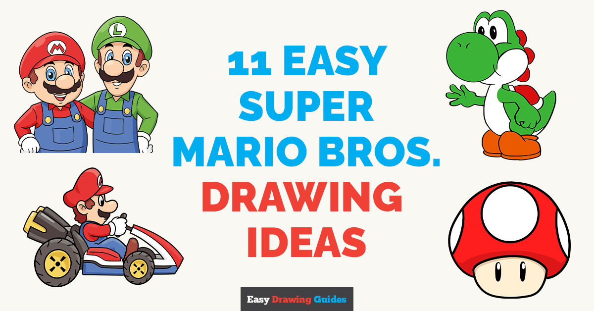 11 Easy Super Mario Bros. Drawing Tutorials for Kids Featured Image