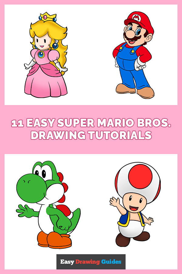 11 easy super mario bros Drawing Tutorials Pinterest Image