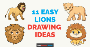 11 Easy Lions Drawing Tutorials for Kids Featured Image