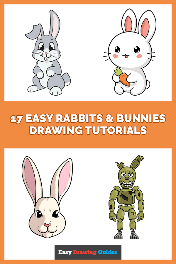 17 Rabbits and Bunnies Drawing Tutorials Pinterest Image
