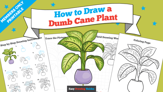 How to Draw a Dumb Cane Plant Printable Thumbnail