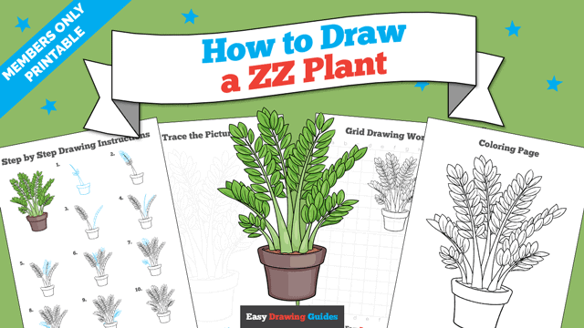 How to Draw a ZZ Plant Printable Thumbnail