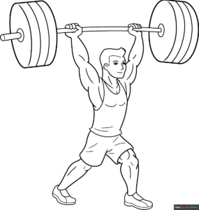 Free Printable Weightlifting Coloring Page