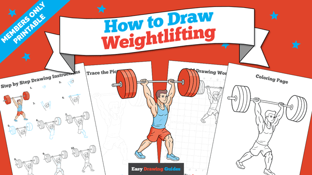 How to Draw Weightlifting Printable Thumbnail